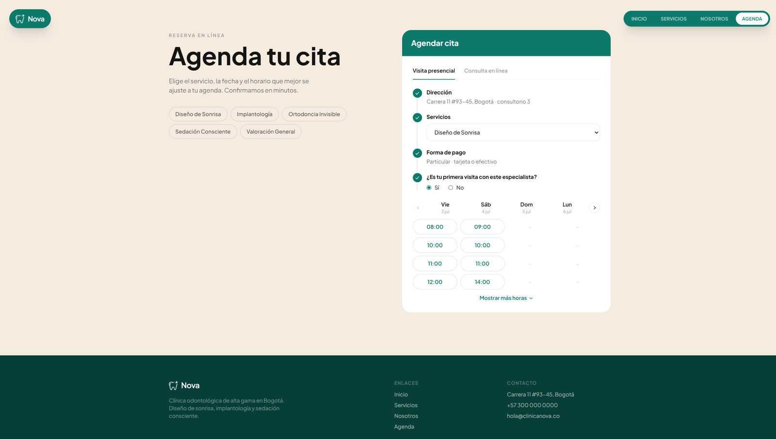 Nova — Agenda
