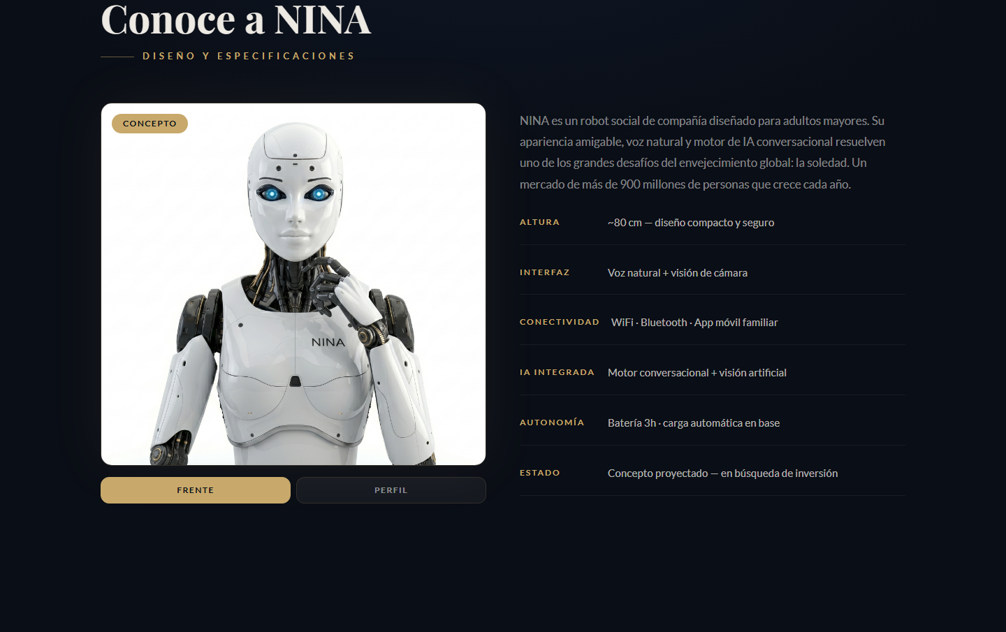 NINA — Especificaciones